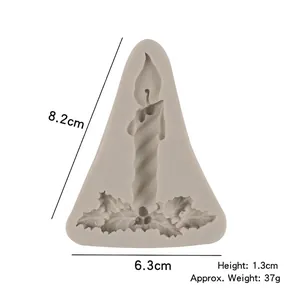 Moule en silicone houx de Noël pour décoration de gâteaux et bougies en résine