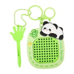 Portachiavi creativo con lavagna magnetica panda verde chiaro e penna a mano