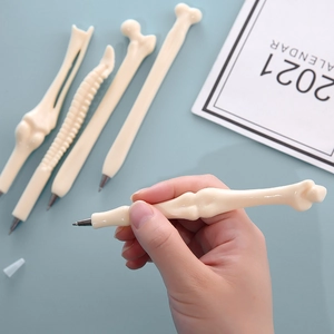 Creative Human Bone Shape Ballpoint Pen Blue Ink Novelty Plastic Writing Tool For Medical Students Nurses Halloween Gift