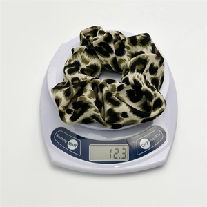 French retro leopard print scrunchie in lightweight chiffon weighing only 12.3 grams