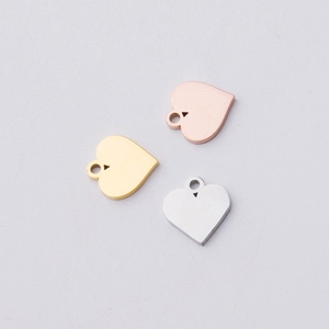 Heart Pendant 304 Stainless Steel Mirror Polished Tiny Charm With Loop For DIY Jewelry Making Fashion Style