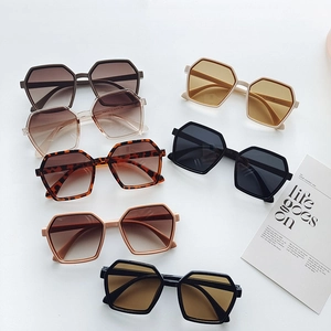 Stylish oversized hexagonal sunglasses in multiple colors for a modern fashion look
