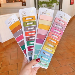 10-piece matte colorful square hair clips for girls in macaron and morandi tones