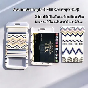Hard plastic ID card holder with geometric textures for student cards and campus badges
