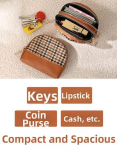 Detail view of the houndstock pattern mini wallet showing internal space for cards and keys