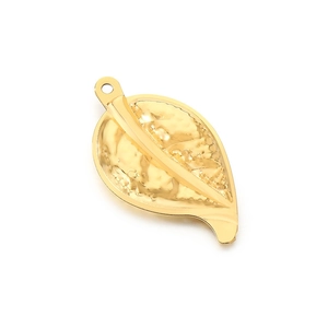 Golden 304 stainless steel sunflower leaf pendant for DIY jewelry making accessories