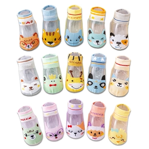 Breathable mesh baby floor socks with cute animal cartoon designs in various colors