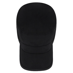 Quick-dry black cadet cap with adjustable mesh for outdoor sun protection and sports