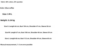 Detailed size chart with measurements for the long sleeve striped polo shirt for women