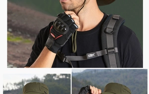 Ensemble tactique extérieur avec chapeau de soleil, gants renforcés et sac à dos de rando