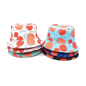 Chapeau Cloche Réversible Enfant Imprimé Citrouille Halloween Protection Solaire Chapeau De Pêcheur Garçons Filles