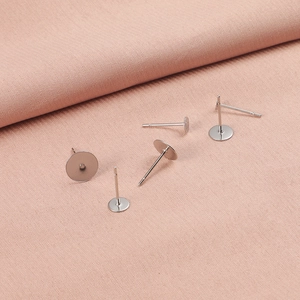 Flat head stainless steel stud earring posts for DIY jewelry making accessories set