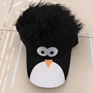 Funny Cartoon Wig Baseball Cap Cotton Synthetic Hair Sunshade Hat Novelty Headwear For Adults And Kids