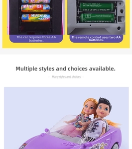 Detail showing the battery compartment of a purple remote control convertible toy car