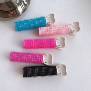 Set of 5 colorful self-adhesive hair root volume clips for styling in multiple colors