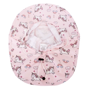 Kids pink sun hat with unicorn prints featuring neck protection and quick-dry fabric