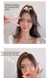 Clip volumizzante rosa per radici con velcro per uno styling naturale della frangia