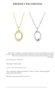 Detailed view of S925 sterling silver water drop pendant in gold and silver finishes