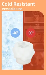Silicone candle mold showing heat and cold resistance from minus 40 to 90 degrees