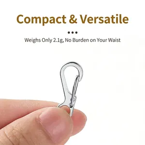 Mini spring metal keychain hook lightweight 2.1g carabiner for keys and accessories
