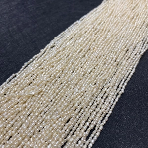 Natural 2-3mm white freshwater rice pearls strands for DIY jewelry making and necklaces