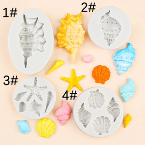 Ocean Seashell Silicone Mold Starfish Sea Snail Scallop For Fondant Chocolate Cake Decorating Diy Craft Soap Resin