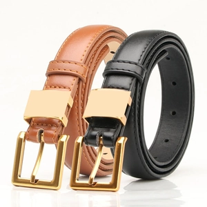 Women PU Leather Belt Vintage Alloy Pin Buckle Versatile Fashion Waist Strap For Jeans Casual