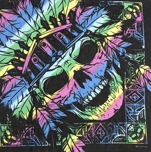 Hip hop skull print bandana made of 100% cotton fabric for outdoor cycling and sports