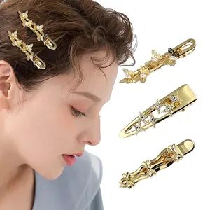 Alloy Rhinestone Butterfly Star Hair Clips Elegant Metal Side Slide Bobby Pins Fashion Headwear Accessories For Women