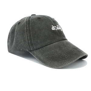 Vintage dark gray washed baseball cap featuring white daddy embroidery and heart pattern