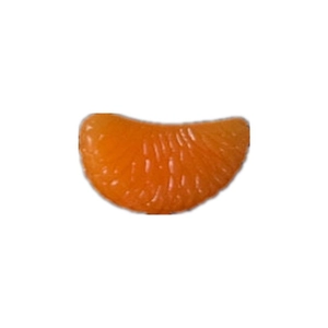 Realistic orange segment hair clip with detailed texture and glossy citrus finish