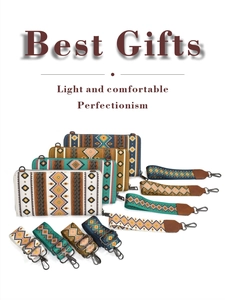 Bohemian canvas wallets with ethnic patterns and adjustable wide shoulder straps