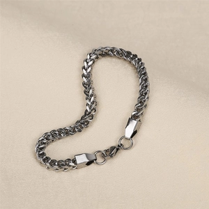 Klassisches Herren-Gliederkette aus silbernem Edelstahl mit sicherem Karabinerverschluss