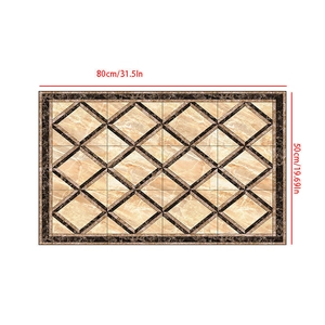 Absorbent diatom mud bath mat with geometric marble pattern and non-slip backing