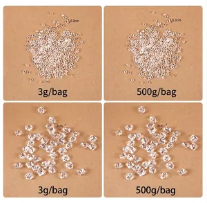 Comparison of 0.3cm and 1cm acrylic ice cubes in 3g and 500g packs for DIY projects