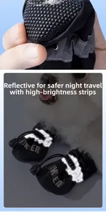 Detail of dog boots with non-slip rubber soles and bright reflective safety straps