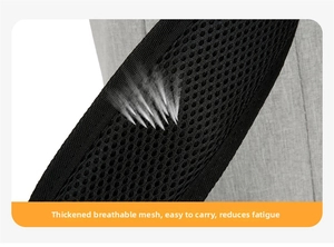 Close-up of thick honeycomb breathable mesh shoulder straps on thermal backpack