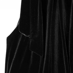 Sexy black velvet balloon top for women featuring a bow tie neckline in a minimalist style