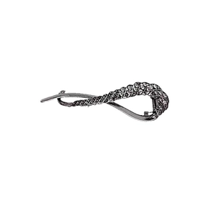 Classic rhinestone twisted metal hair clip in gunblack finish for elegant styling