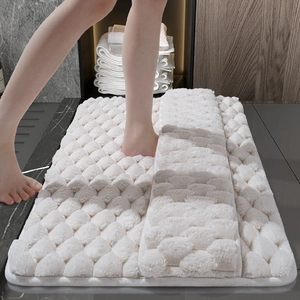 Memory Foam Bath Mat Super Absorbent Quick Dry Anti Slip Rug Pebble Texture For Bathroom Shower Room Floor Soft Fleece
