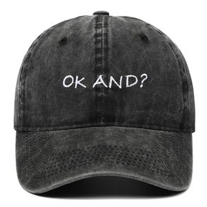 Baseball Cap Washed Cotton OK AND? Letter Embroidery Vintage Adjustable Sun Protection Outdoor Hat For Men Women