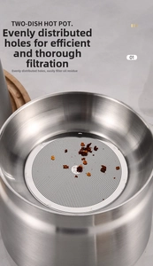 Close-up of SUS 304 stainless steel oil strainer with fine mesh and engraved logo