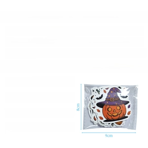 Detailed specifications of waterproof vinyl Halloween stickers with 50 pieces per pack