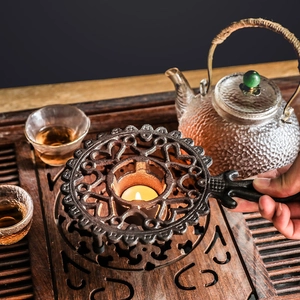 Base De Chauffe-Thé En Fonte Rétro Support De Chauffage En Métal Creux Antique Pour Bougie Poêle À Alcool Maison