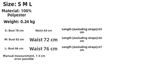 Size chart for red plaid halter dress with bust and waist measurements in centimeters