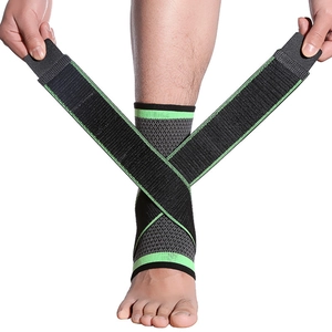 Breathable compression ankle support brace with crisscross straps for outdoor sports protection