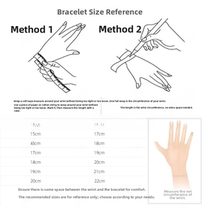 Size chart and measurement guide for stainless steel diamond pattern bracelet lengths