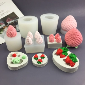 Silicone strawberry cake mold for DIY baking and handmade candle making crafts