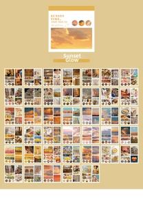 Détails des autocollants esthétiques thème coucher de soleil pour scrapbooking créatif
