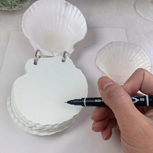 Natural Shell Notebook Loose Leaf Paper Journal Handmade Scallop Shape Retro Stationery Creative Gift Small Memo Book